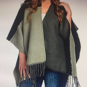 HOST PICK 12/11/25 NEW Knit color Block Reversible Poncho NWT
